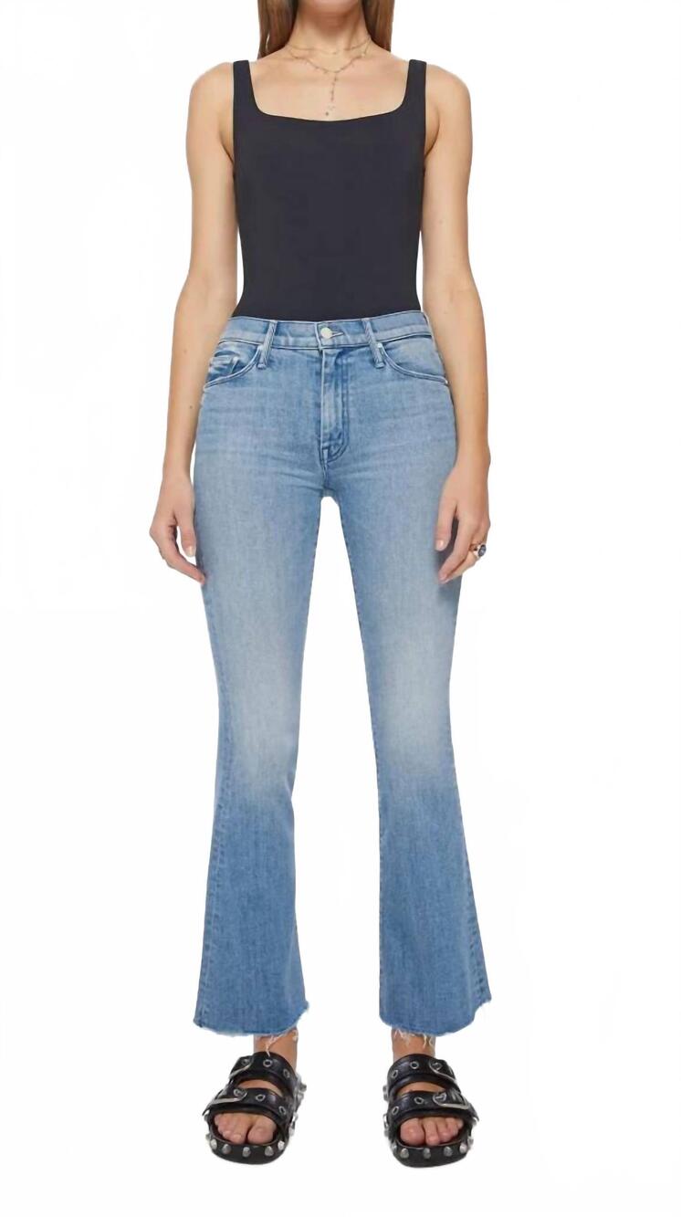 NEW MOTHER weekender fray bootcut jean in punk charming